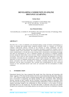 Developing community in online distance learning