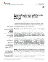 Balance impairments as differential markers of dementia disease subtype
