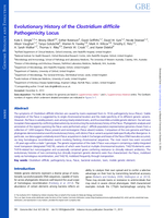 Evolutionary history of the Clostridium difficile pathogenicity locus