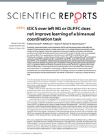 tDCS over left M1 or DLPFC does not improve learning of a bimanual coordination task