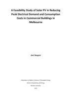 A feasibility study of solar PV in reducing peak electrical demand and consumption costs in commercial buildings in Melbourne