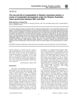 The rise and fall of sustainability in Western Australian politics: A review of sustainable development under the Western Australian Labor government between 2001 and 2008