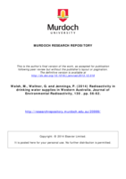 Radioactivity in drinking water supplies in Western Australia
