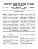 Feeding lactating primiparous sows to establish three divergent metabolic states: I. Associated endocrine changes and postweaning reproductive performance