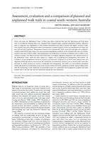 Assessment, evaluation and a comparison of planned and unplanned walk trails in coastal south-western Australia