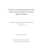 Labour justice and political responsibility: An Ethics-Centred approach to temporary Low-Paid labour migration in Singapore