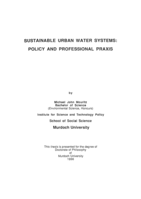 Sustainable urban water systems: Policy and professional praxis