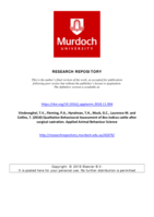 Qualitative Behavioural Assessment of Bos indicus cattle after surgical castration