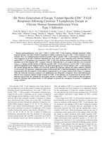 De Novo generation of escape Variant-specific CD8+ T-Cell responses following Cytotoxic T-Lymphocyte escape in chronic Human Immunodeficiency Virus Type 1 Infection