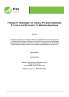 Feasibility assessment of a rural PV-grid connected system in the southwest of Western Australia