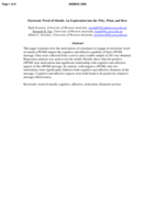 Electronic Word-of-Mouth: An exploration into the Why, What, and How
