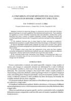 A Comparison of some methods for analysing changes in benthic community structure