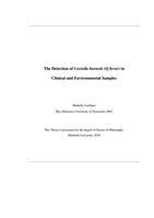 The detection of Coxiella burnetii (Q fever) in clinical and environmental samples
