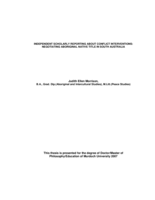 Independent scholarly reporting about conflict interventions: negotiating aboriginal native title in south Australia