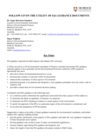 Follow-up on the utility of EIA guidance documents