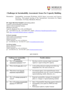 Challenges in sustainability assessment: issues for capacity building