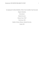 Investigating the test-retest reliability of motor cortex excitability using transcranial magnetic stimulation