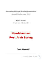 Neo-Islamism post Arab Spring