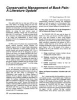 Conservative management of back pain: A literature update