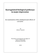 Dysregulated biological pathways in major depression: An examination of the antidepressant effects of curcumin