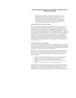 Online professional development for e-learning: A critical overview of models and approaches
