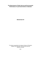 The determinants of public service and environmental performance of local governments in Indonesia