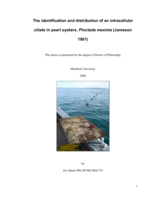 The identification and distribution of an intracellular ciliate in pearl oysters, Pinctada maxima (Jameson 1901)