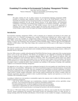 Examining E-learning in environmental technology management websites