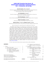 IUPAC-NIST Solubility Data Series. 95. Alkaline earth carbonates in aqueous systems. Part 1. Introduction, Be and Mg
