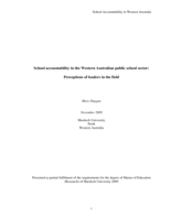 School accountability in the Western Australian public school sector: Perceptions of leaders in the field
