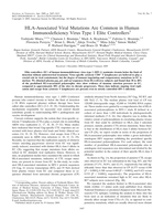 HLA-Associated viral mutations are common in human immunodeficiency virus type 1 elite controllers