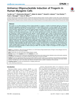 Antisense oligonucleotide induction of progerin in human myogenic cells