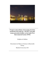 Prospects and problems of increasing electricity production from mid-size (<30 MW) renewable energy generation facilities on the South-West Interconnected System (SWIS)