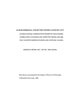 Schizophrenia: From the Inside Looking Out: An Educational Intervention based on the Dynamic Interactive Cognitive and Affective Model (DICAM) for Cognitive Restructuring and Attitude Change