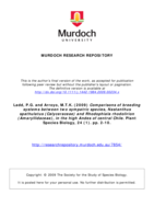 Comparisons of breeding systems between two sympatric species, Nastanthus spathulatus (Calyceraceae) and Rhodophiala rhodolirion (Amaryllidaceae), in the high Andes of central Chile