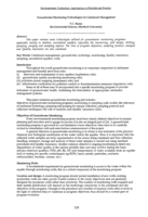 Groundwater monitoring technologies for catchment management