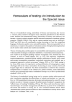 Vernaculars of testing