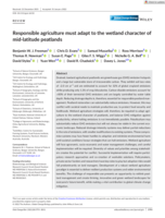 Responsible agriculture must adapt to the wetland character of mid‐latitude peatlands