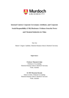 Internal control, corporate governance attributes, and corporate social responsibility (CSR) disclosure: Evidence from the power and chemical industries in China