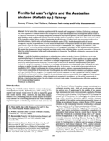 Territorial user's rights in the Australian abalone fishery