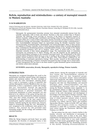 Relicts, reproduction and reintroductions—a century of marsupial research in Western Australia