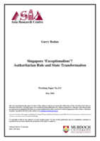 Singapore ‘Exceptionalism’? Authoritarian Rule and State Transformation