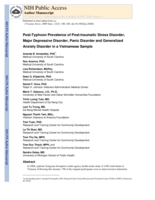Post-typhoon prevalence of post-traumatic stress disorder, major depressive disorder, panic disorder, and generalized anxiety disorder in a Vietnamese sample