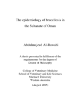 The epidemiology of brucellosis in the Sultanate of Oman