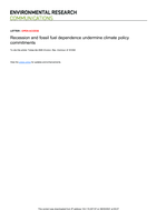Recession and fossil fuel dependence undermine climate policy commitments
