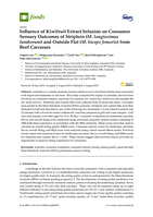Influence of Kiwifruit Extract Infusion on Consumer Sensory Outcomes of Striploin (M. longissimus lumborum) and Outside Flat (M. biceps femoris) from Beef Carcasses