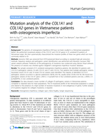 Mutation analysis of the COL1A1 and COL1A2 genes in Vietnamese patients with osteogenesis imperfecta