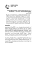 Changing relationship: Who is the learner and who is the teacher in the online educational landscape?
