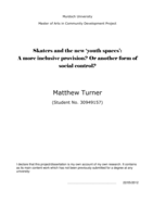 Skaters and the new 'youth spaces': A more inclusive provision? Or another form of social control?