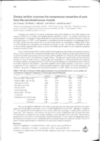 Dietary lecithin improves the compression properties of pork from the semitendinousus muscle